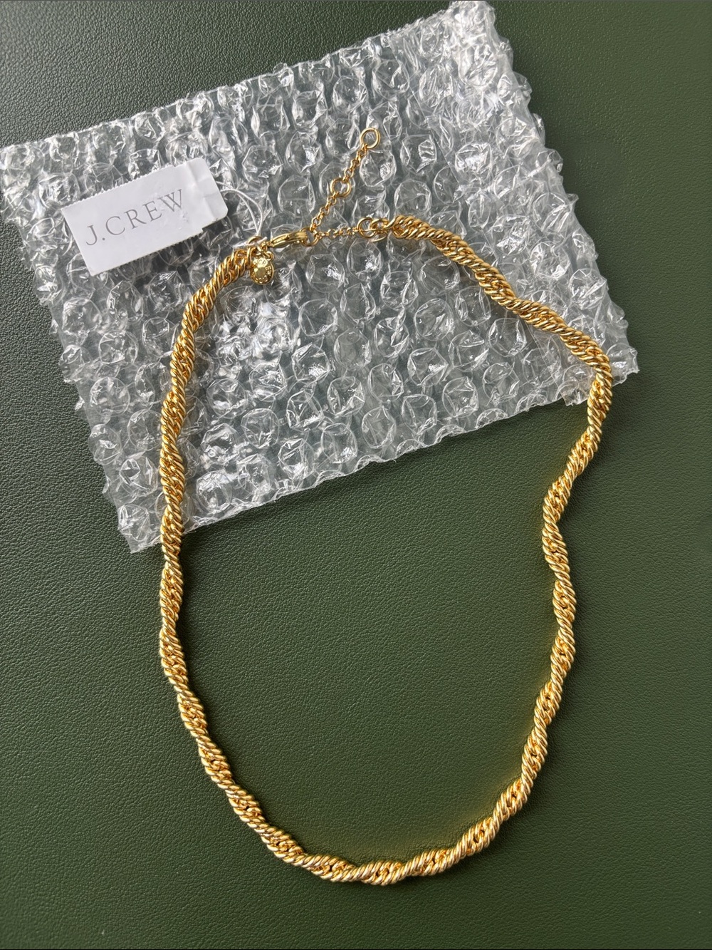 J. Crew Gold Twist Rope Chain Necklace